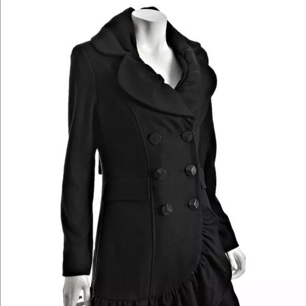 Betsey Johnson Ruffle Winter Peacoat